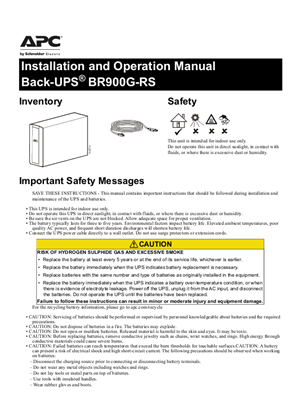 Image of BACK-UPS BR900G-RS 230 Vac