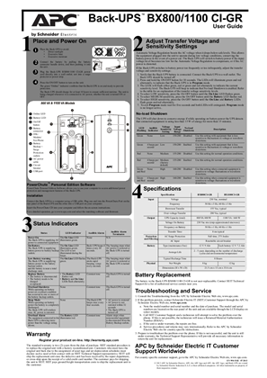 Image of Back-UPS BX800CI-GR and BX1100CI-GR