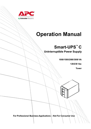 Imagen de Operation Manual Smart-UPS C 1000/1500/2000/3000kVA 120/230Vac Tower