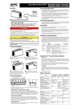 Image of Back-UPS BE600M1/600M1-LM, BN650M1/650M1-CA/675M1