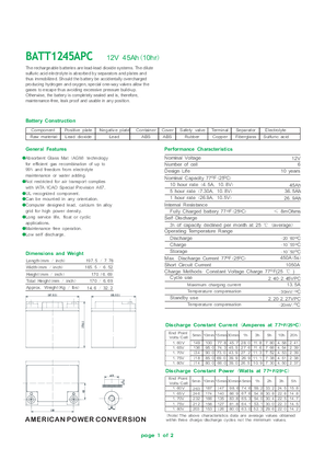 Image of Amercian power conversion BATTERY 12V 45AH (Sheet)