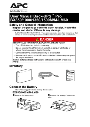 Image of Back-UPS Pro BX 850/1000/1350/1500 M/M-LM60