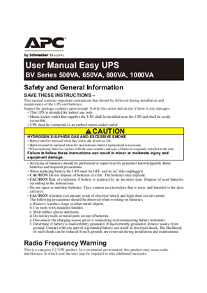 Image of EASY UPS BV500I/650I/800I/1000I -GR/MS
