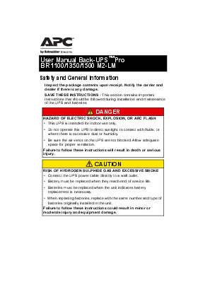 Image of User Manual - Back-UPS Pro BR 1100/1350/1500 M2-LM