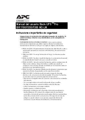 Imagen de Manual del usuario - Back-UPS Pro BR 1100/1350/1500 M2-LM