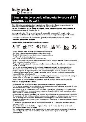 SCHNEIDER ELECTRIC SAFETY GUIDE - EASY UPS ON-LINE