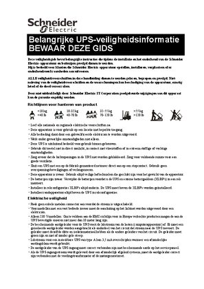 Afbeelding van SCHNEIDER ELECTRIC SAFETY GUIDE - EASY UPS ON-LINE