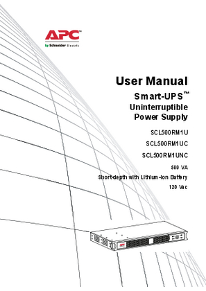 Image of User Manual Smart-UPS SCL500RM1U, SCL500RM1UC, and SCL500RM1UNC