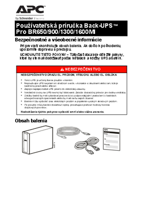 Obrázek Používateľská príručka Back-UPS™ Pro BR650/900/1300/1600MI