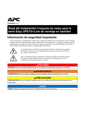 Imagen de Easy UPS On-Line SRV Rail Kit SRVRK1/SRVRK2 User Guide