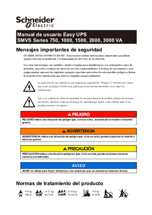 Imagen de Easy UPS SMVS 750/1000/1500/2000/3000VA (IEC) Guía del usuario