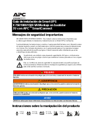 Imagen de Guía de instalación de Smart-UPS X 750/1000/1500 VA Montaje en bastidor 2U con APC™ SmartConnect