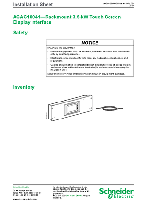 Image of Display for Rack Mount Air Conditioner 3.5 kW Installation Sheet