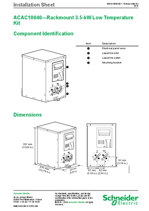 Image of Low Ambient Temperature Kit for Rack Mount Air Conditioner 3.5 kW Installation Sheet