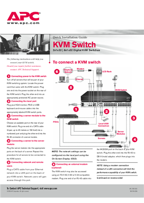 Image of APC 2x1x32 and 8x1x32 Digital KVM Switches with VM (AP5615, AP5616)—Installation