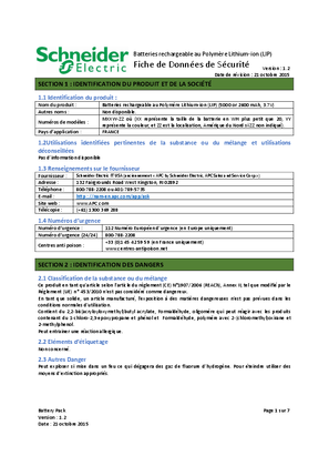 Image of Lithium-ion Rechargeable Battery Safety Data Sheet EU FR