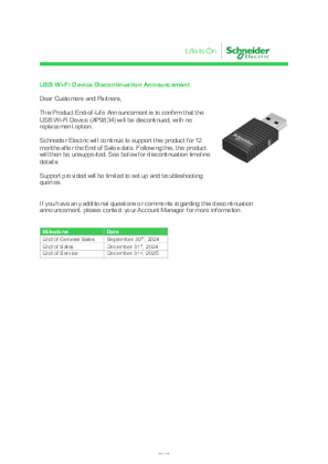 イメージ USB Wi-Fi Device Discontinuation Announcement