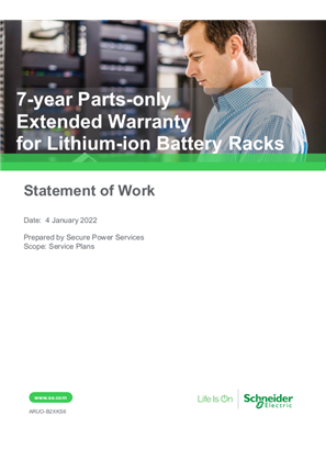 Imagen de 7-year Parts-only Extended Warranty for Lithium-ion Battery Racks