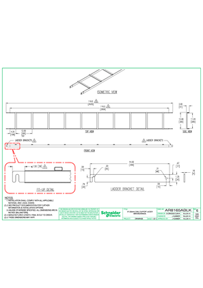 Image of AR8165ABLK - 12 inch Cable Support Ladder