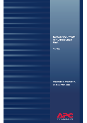 的映像 Rack Air Distribution Unit Installation 230 V, 50 Hz (Manual)