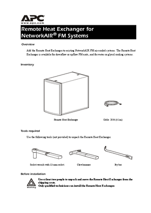 Image of NetworkAIR FM Heat Rejection Installation (Sheet)