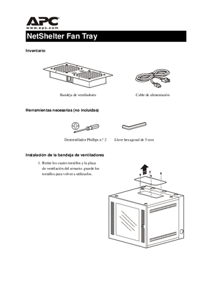 Imagen de Instalación de la bandeja de ventiladores en rack WX (hoja)