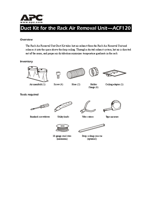 Image of Rack Air Removal Unit VX Duct Kit Installation (Sheet)