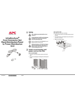 Image of InfraStruXure Power Distribution Units Cord Connector Set: Rack Distribution Panel to Power Distribution Unit (Sheet)