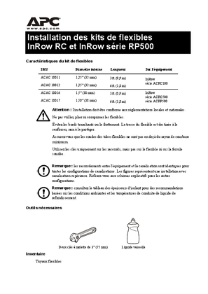 Image de InRow RC, RD, and RP Metal Hose Installation (Sheet)