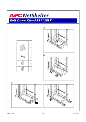 Image of NetShelter Enclosure Accessories Bolt-Down Bracket (Sheet)