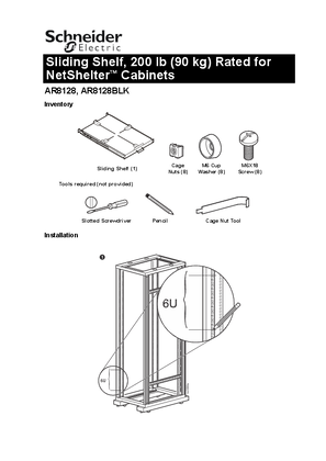 Imagem de Sliding Shelf, 200 lb (90 kg) Rated for NetShelter™ Cabinets