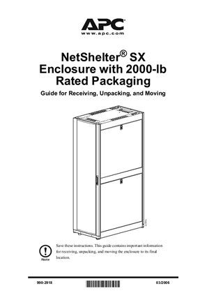 Image de NetShelter SX Enclosures Configure-To-Order Unpacking 2000lb (Sheet)