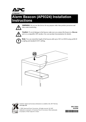Slika linije Alarm Beacon (AP9324) Installation Instructions