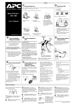 Image of Back-UPS 350/500 (NAM) Installation and Operation