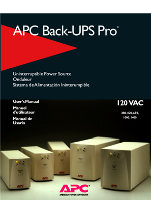 Image de Back-UPS Pro 120 V (Manual)