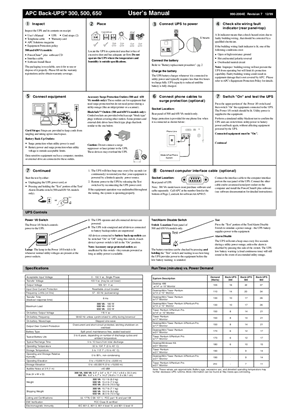 Image of Back-UPS BK300C BK500MC BK650MC 120 V (Sheet)
