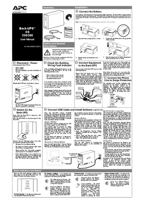 Image of Back-UPS CS 350/500 120 V (Sheet)