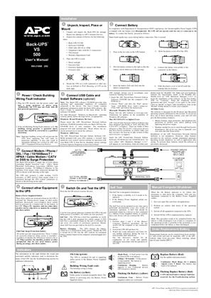 Image de Back-UPS 350/500 (NAM) Installation and Operation