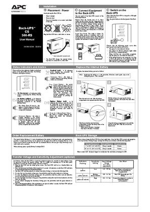 Image of Back-UPS CS 500-RS (Sheet)