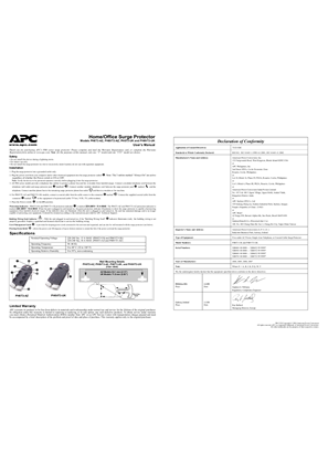 Image de SurgeArrest Home/Office PH6VT3-AZ, PH6VT3-UK 230 V (Manual)