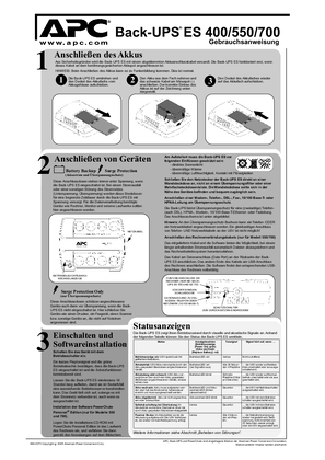 Bild von Back-UPS ES 400/550/700, 230 V (Handbuch)