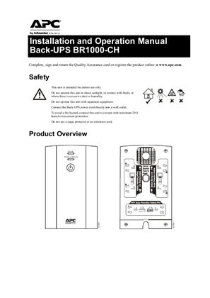 的映像 Back-UPS BR1000-CH