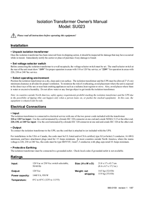 Image of Smart-UPS IsolationTransformer (120 V Output) 120 V, 230 V (Manual)