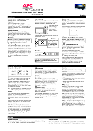 Obrázek PowerStack 250 VA, 450 VA, 120 V (Sheet)
