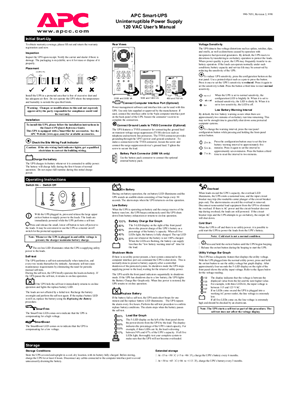 Image of Smart-UPS 450/700/1000/1400/2200/3000 VA Taiwan 120 V (Sheet)