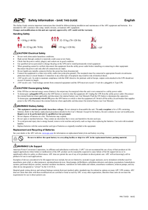 Image of Smart-UPS Safety Guide - Smart-UPS & Back-UPS (Sheet)
