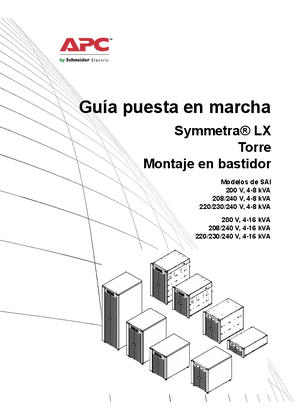 Imagen de Start Up Instructions Symmetra LX 220/230/240 VAC