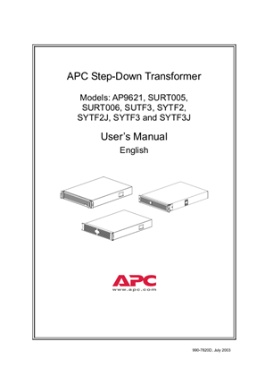 Image of Symmetra Accessories : Step-Down Transformer (Manual)