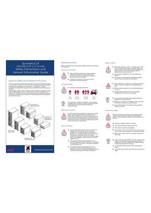 Image of Symmetra LX Safety and General Information 200-240 V v.1 (Manual)