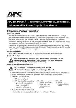 Image of Smart-UPS RT 1500/2000 VA 100/120 VAC